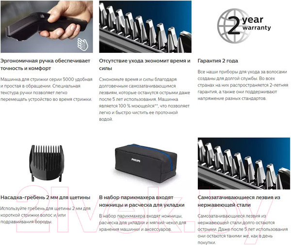 Изображение товара Машинка для стрижки волос Philips HC5632/15