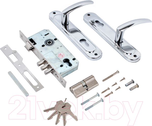 Изображение товара Замок врезной Зенит ЗВ4-85.3-02 (хром)