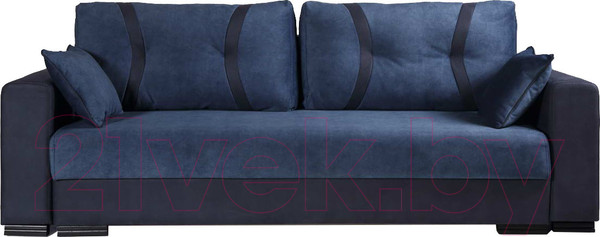 Изображение товара Диван KRONES Цезарь (велюр/искуственная замша, синий/черный)