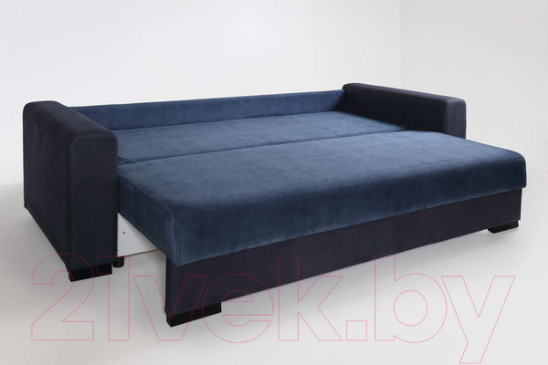 Изображение товара Диван KRONES Цезарь (велюр/искуственная замша, синий/черный)