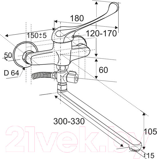 Изображение товара Смеситель Центр Сантехники ПП800034