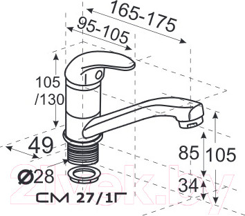 Изображение товара Смеситель Центр Сантехники ПП800204