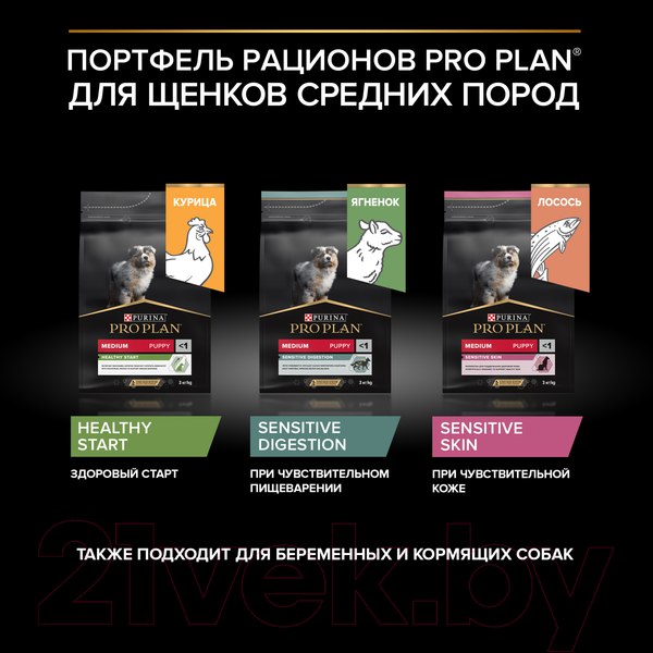 Изображение товара Сухой корм для собак Pro Plan Puppy Medium Sensitive Skin с лососем (3кг)