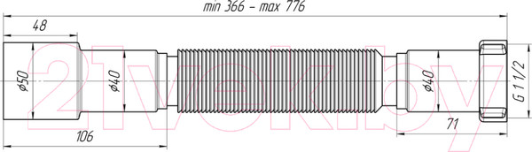 Изображение товара Слив (гофра) Ани Пласт K106