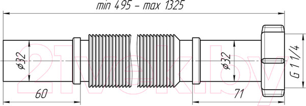 Изображение товара Слив (гофра) Ани Пласт K213