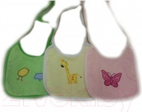 Изображение товара Набор нагрудников детских Kidboo Стандарт / BN00604 (3шт, белый/розовый)