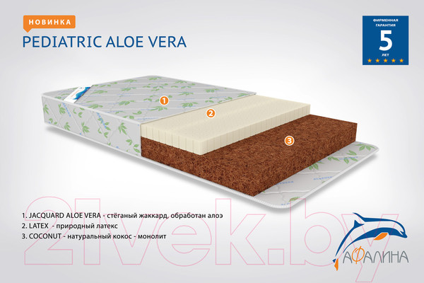 Изображение товара Матрас в кроватку Afalina Pediatrik Aloe Vera 60x120