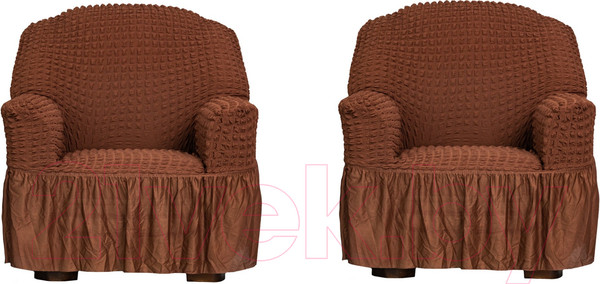 Изображение товара Комплект чехлов Софатэкс Стандарт КПО-5 / 00913 (с оборкой шоколад)