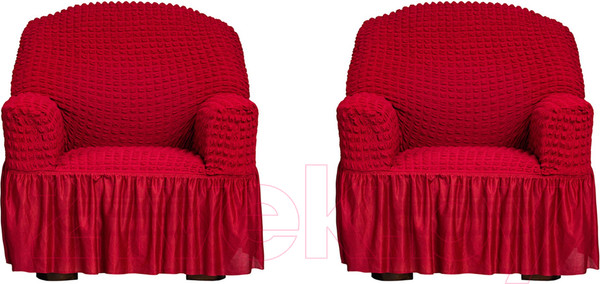 Изображение товара Комплект чехлов Софатэкс Стандарт КПО-5 / 00883 (с оборкой бордовый)
