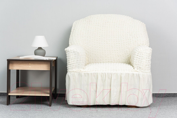 Изображение товара Комплект чехлов Софатэкс Стандарт КПО-5 / 01020 (с оборкой молочный)