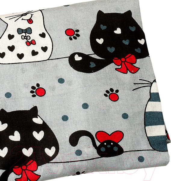 Изображение товара Простыня для малышей Amarobaby Котики / AMARO-5102-Ko (серый)