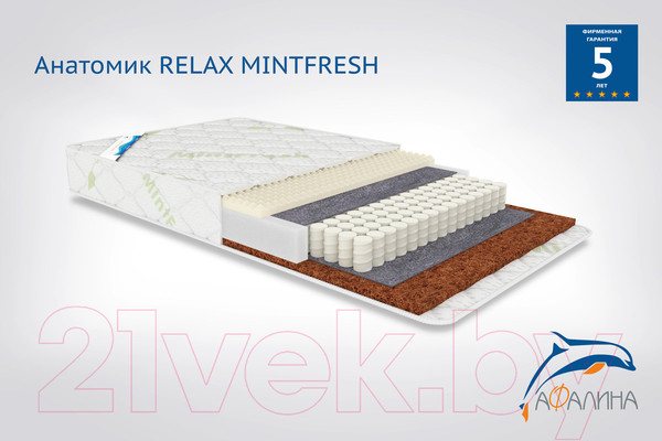 Изображение товара Матрас в кроватку Afalina Анатомик Relax Mintfresh 60x120