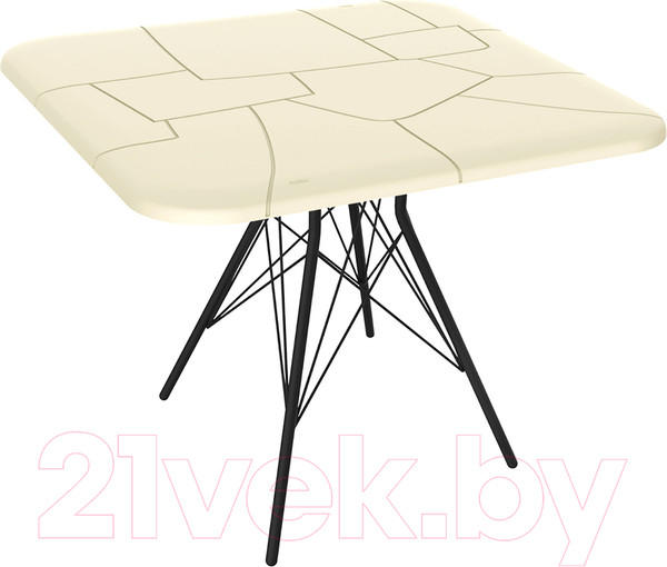 Изображение товара Обеденный стол Sheffilton SHT-TU2-1/TT30 83x83 (черный муар/бежевый RAL1013)