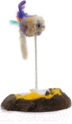 Изображение товара Игрушка для кошек Beeztees Плюшевая мышь на пружине / 430311