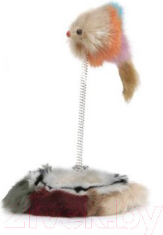 Изображение товара Игрушка для кошек Beeztees Плюшевая мышь на пружине / 430311