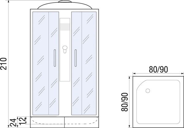 Изображение товара Душевая кабина RIVER Quadro 90/24 МТ 
