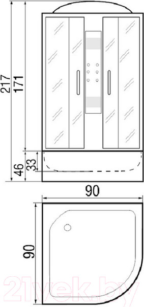 Изображение товара Душевая кабина RIVER Amur 90/44 МТ