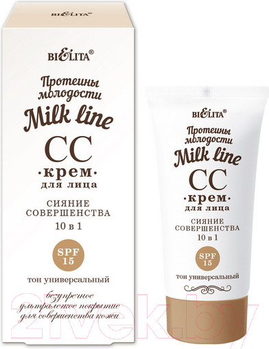 Изображение товара СС-крем Belita Milk line CC-Крем Сияние совершенства 10в1 SPF15 (30мл)