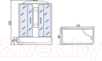Изображение товара Душевая кабина RIVER Nara 170/80/55 МТ