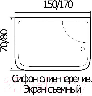 Изображение товара Душевая кабина RIVER Wisla 170/80/55 МТ