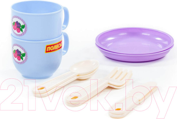 Изображение товара Набор игрушечной посуды Полесье Минутка на 2 персоны / 80233 (10эл)