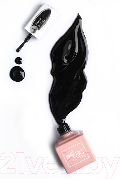 Изображение товара Гель-лак для ногтей E.Mi E.MiLac Черный глянец №030 (15мл)