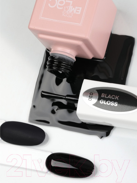 Изображение товара Гель-лак для ногтей E.Mi E.MiLac Черный глянец №030 (15мл)