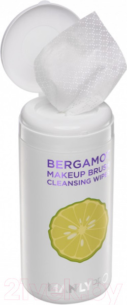 Изображение товара Средство для очищения кистей/спонжей Manly PRO Экспресс-очищающие салфетки с маслом бергамота (100шт)