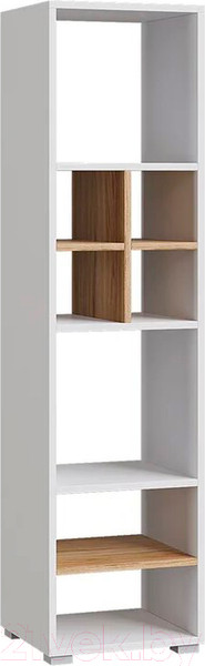 Изображение товара Стеллаж Горизонт Мебель Лайт Бокс 4 (белый/золото)