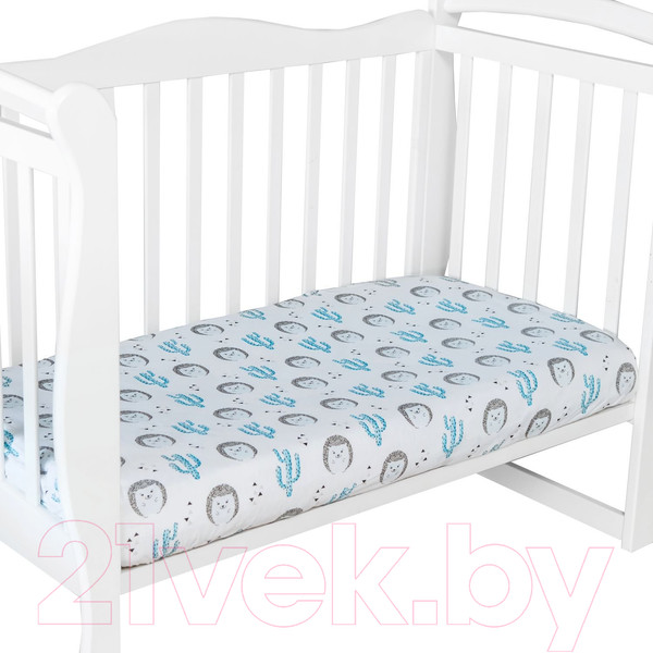 Изображение товара Простыня для малышей Amarobaby Ежики / AMARO-5102-Ez
