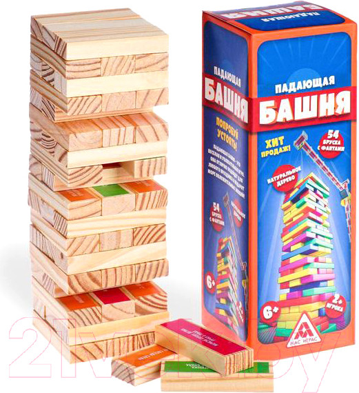 Изображение товара Настольная игра Лас Играс Падающая башня с фантами / 753774