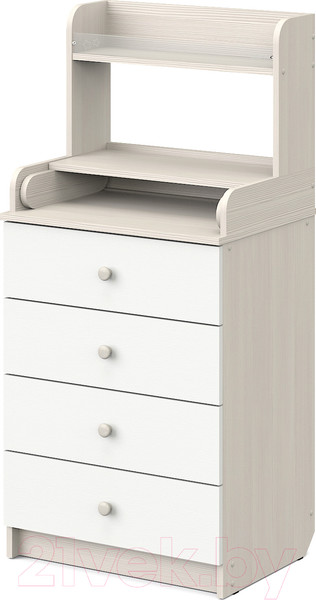 Изображение товара Комод пеленальный Атон Сириус Полка 604 ЛДСП (бодега светлая/белый)
