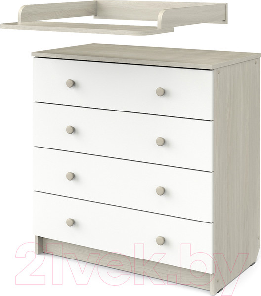 Изображение товара Комод пеленальный Атон Odin (шимо светлый/белый)