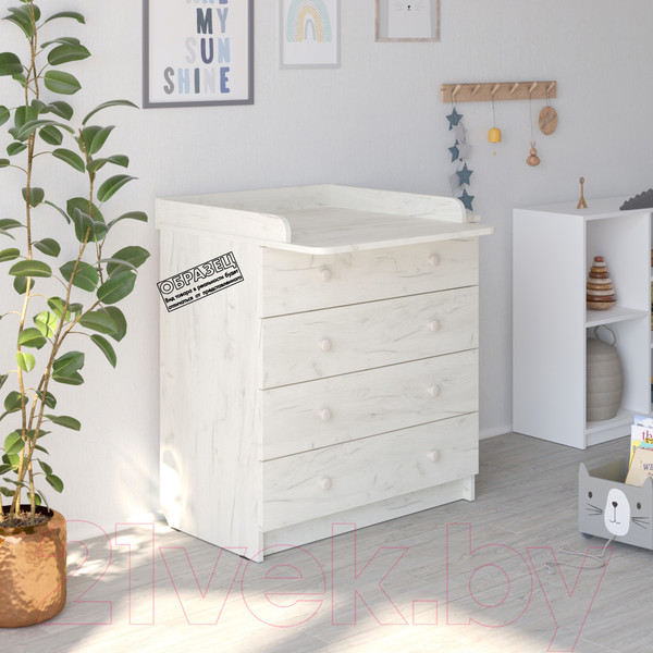 Изображение товара Комод пеленальный Атон Odin (шимо светлый/белый)