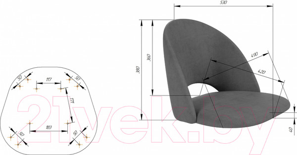 Изображение товара Стул Sheffilton SHT-ST34-1/S37 (латте/хром лак)