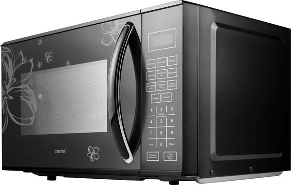 Изображение товара Микроволновая печь Centek CT-1579 (черный/цветы)