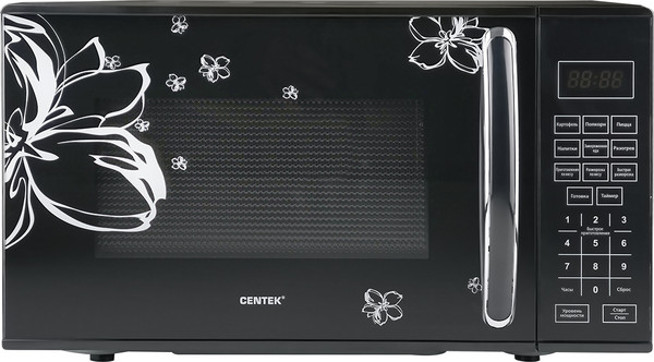 Изображение товара Микроволновая печь Centek CT-1579 (черный/цветы)
