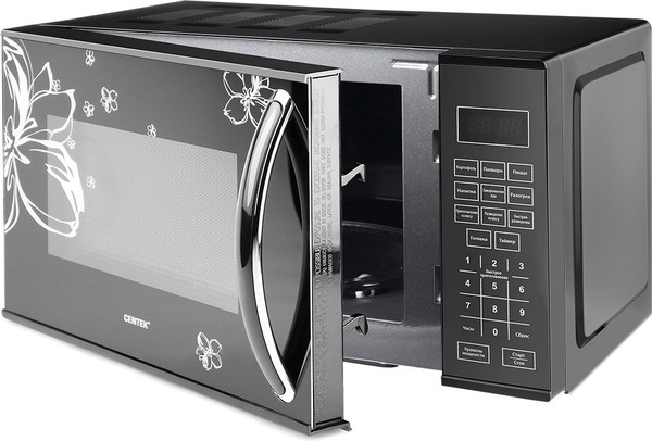 Изображение товара Микроволновая печь Centek CT-1579 (черный/цветы)