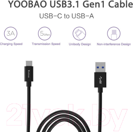 Изображение товара Кабель Yoobao YB-CA3 (черный)