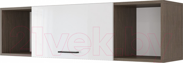 Изображение товара Шкаф навесной Горизонт Мебель Ненси 1200 (венге/белый глянец)