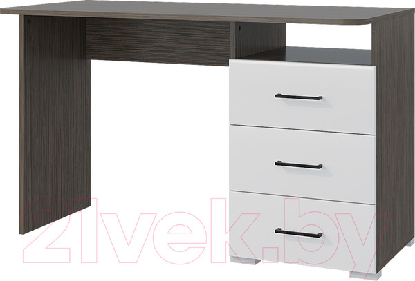 Изображение товара Письменный стол Горизонт Мебель Ненси 1200 3 ящика (венге/белый глянец)