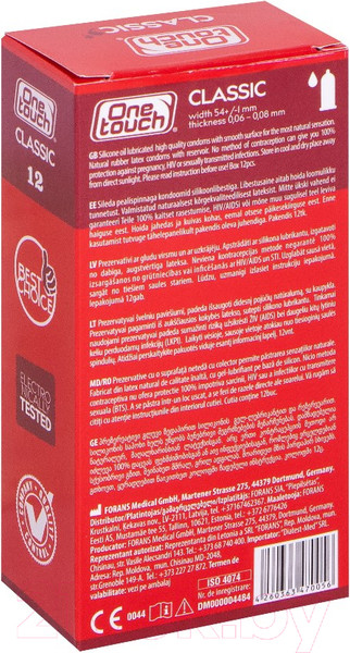 Изображение товара Презервативы One Touch Classic (12шт)