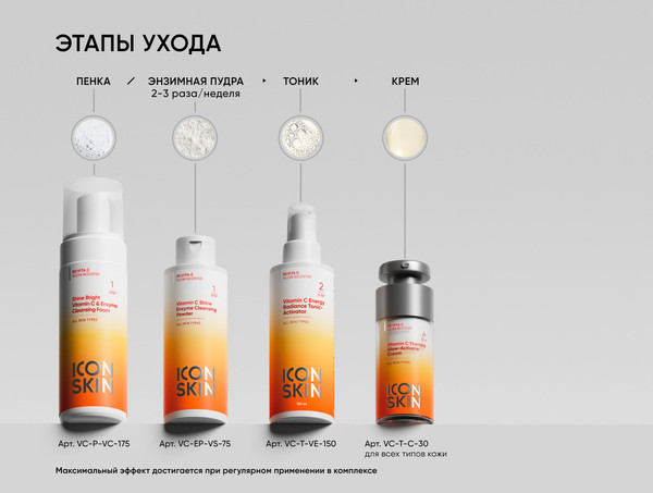 Изображение товара Пудра для умывания Icon Skin Vitamin C Shine Энзимная (75г)