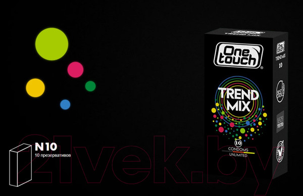 Изображение товара Презервативы One Touch Trend Mix (10шт, 5 видов в 1 упаковке)