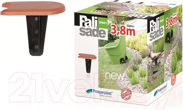 Изображение товара Бордюр садовый Prosperplast Palisade Flat IPAK1-R624 (терракот)