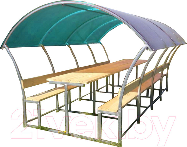 Изображение товара Беседка ВЕЛЕС Астра 3м с покрытием (бирюзовый)