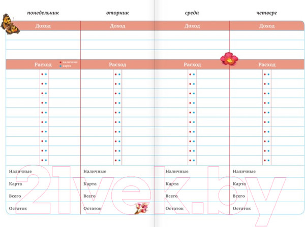 Изображение товара Записная книжка Эксмо Мои доходы и расходы. Умный блокнот / 9785699950973