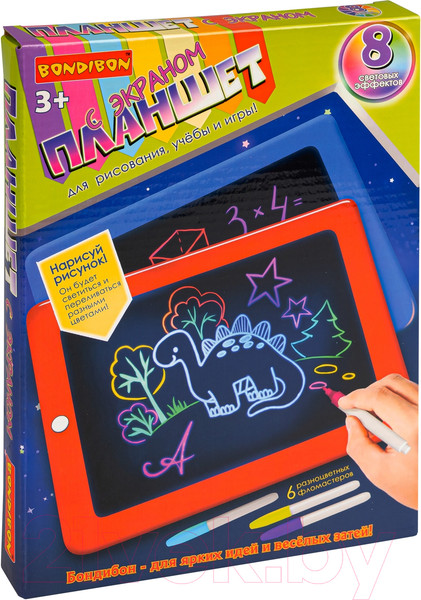Изображение товара Доска для рисования Bondibon Планшет для рисования с обучающими карточками / ВВ5171