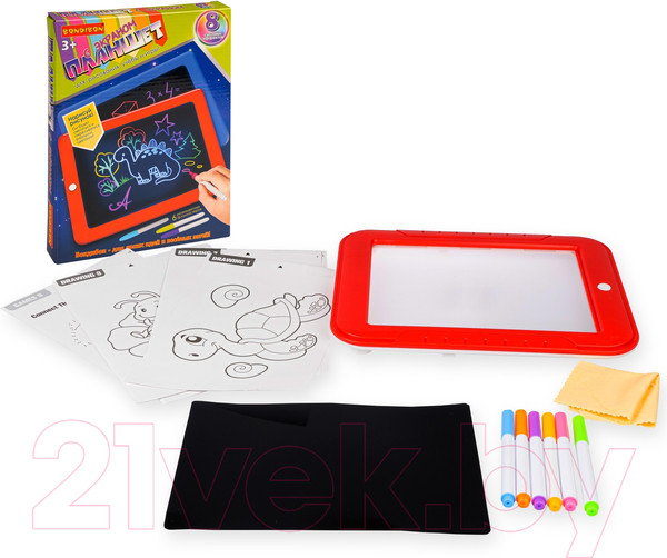 Изображение товара Доска для рисования Bondibon Планшет для рисования с обучающими карточками / ВВ5172