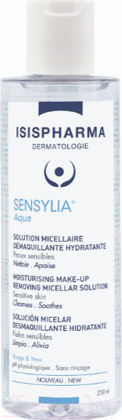 Изображение товара Мицеллярная вода Isis Pharma Sensylia Aqua увлажняющая д/чувствит и обезвоженной кожи (250мл)